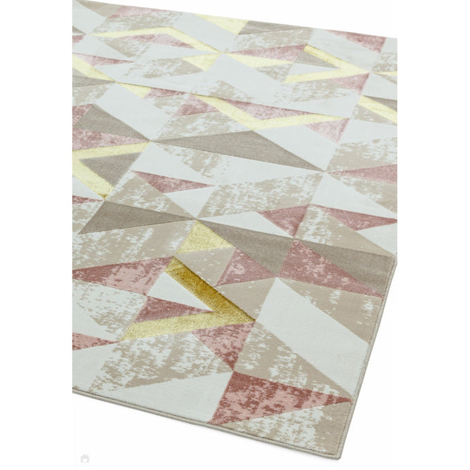 Orion OR10 Flag Modern Geometric Distressed Textured Soft-Touch Metallic Shimmer Pink/Gold/Taupe/Cream Rug-Asiatic Carpets-Rug Love - The Most Loved Rug Store