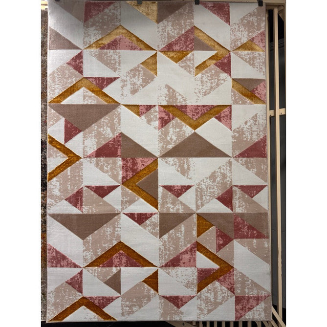 Orion OR10 Flag Modern Geometric Distressed Textured Soft-Touch Metallic Shimmer Pink/Gold/Taupe/Cream Rug-Asiatic Carpets-Rug Love - The Most Loved Rug Store