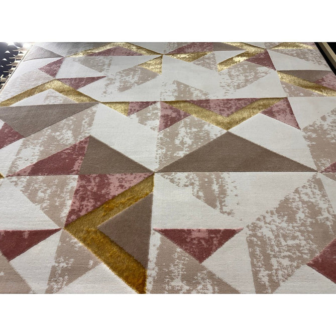 Orion OR10 Flag Modern Geometric Distressed Textured Soft-Touch Metallic Shimmer Pink/Gold/Taupe/Cream Rug-Asiatic Carpets-Rug Love - The Most Loved Rug Store