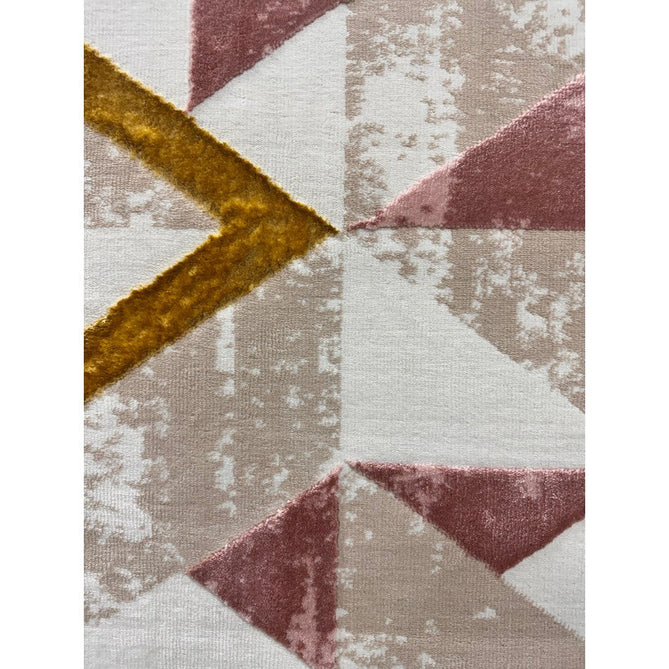 Orion OR10 Flag Modern Geometric Distressed Textured Soft-Touch Metallic Shimmer Pink/Gold/Taupe/Cream Rug-Asiatic Carpets-Rug Love - The Most Loved Rug Store