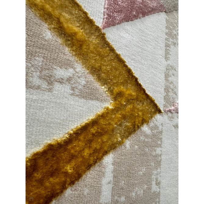 Orion OR10 Flag Modern Geometric Distressed Textured Soft-Touch Metallic Shimmer Pink/Gold/Taupe/Cream Rug-Asiatic Carpets-Rug Love - The Most Loved Rug Store