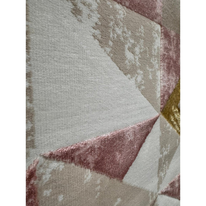 Orion OR10 Flag Modern Geometric Distressed Textured Soft-Touch Metallic Shimmer Pink/Gold/Taupe/Cream Rug-Asiatic Carpets-Rug Love - The Most Loved Rug Store