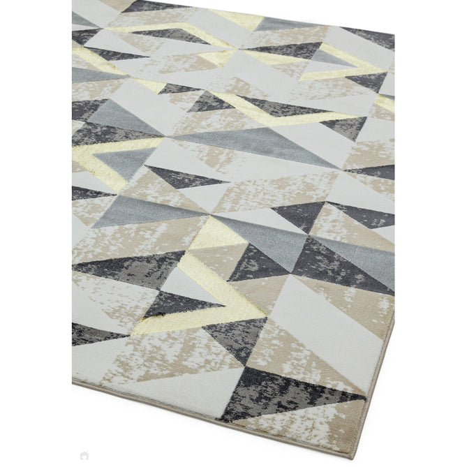 Orion OR11 Flag Modern Geometric Distressed Textured Soft-Touch Metallic Shimmer Yellow/Grey/Gold/Taupe/Cream Rug-Asiatic Carpets-Rug Love - The Most Loved Rug Store