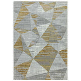 Orion OR12 Blocks Modern Geometric Distressed Textured Soft-Touch Metallic Shimmer Yellow/Grey/Silver Rug