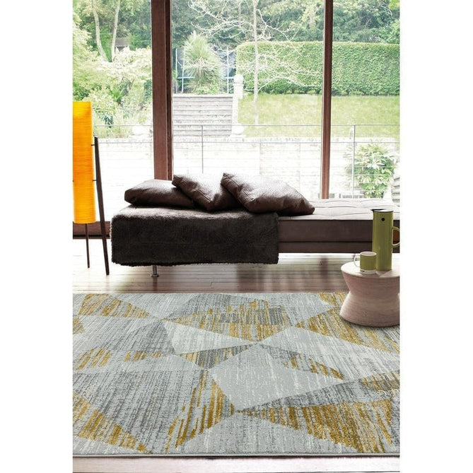 Orion OR12 Blocks Modern Geometric Distressed Textured Soft-Touch Metallic Shimmer Yellow/Grey/Silver/Cream Rug-Asiatic Carpets-Rug Love - The Most Loved Rug Store