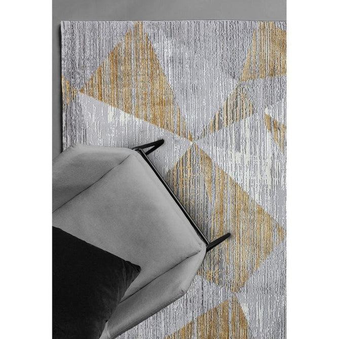 Orion OR12 Blocks Modern Geometric Distressed Textured Soft-Touch Metallic Shimmer Yellow/Grey/Silver/Cream Rug-Asiatic Carpets-Rug Love - The Most Loved Rug Store