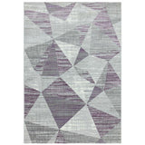 Orion OR13 Blocks Modern Geometric Distressed Textured Soft-Touch Metallic Shimmer Heather Purple/Grey/Silver Rug