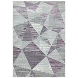 Orion OR13 Blocks Modern Geometric Distressed Textured Soft-Touch Metallic Shimmer Heather Purple/Grey/Silver/Cream Rug