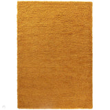 Oxford OXF00 Plain Plush Soft Stain-Resistant Textured Polypropylene Shaggy Gold Rug
