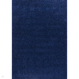 Oxford OXF00 Plain Plush Soft Stain-Resistant Textured Polypropylene Shaggy Navy Rug