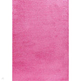 Oxford OXF00 Plain Plush Soft Stain-Resistant Textured Polypropylene Shaggy Pink Rug