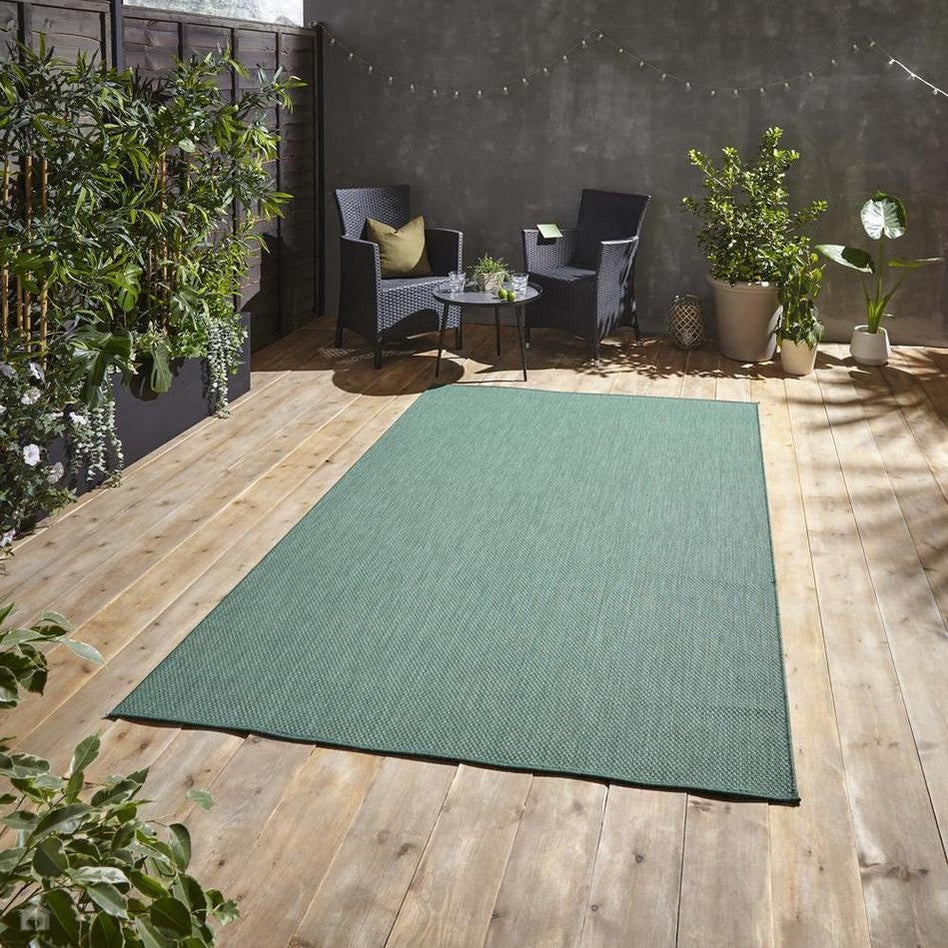 Green shop outdoor rug