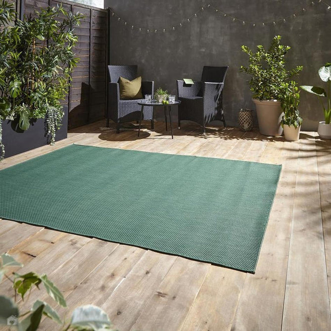 POP! Plain Durable Stain-Resistant Weatherproof Flatweave In-Outdoor Dark Green Rug-Think Rugs-Rug Love - The Most Loved Rug Store