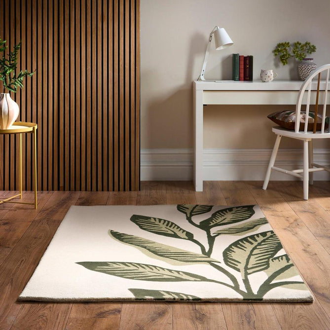 Paradise Leaf Cream/Green Rug-Origins-Rug Love - The Most Loved Rug Store