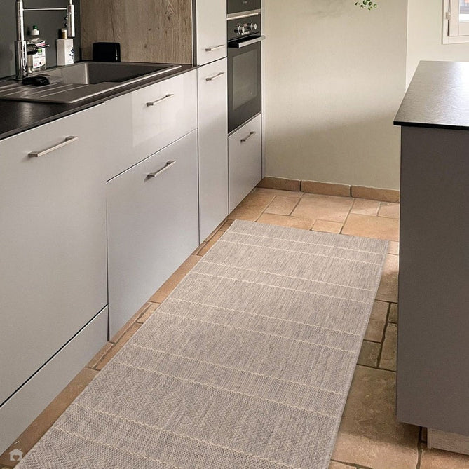 Patio PAT03 Stripe Chevron Modern Durable Stain-Resistant Weatherproof Flatweave In-Outdoor Beige/Cream Rug-Asiatic Carpets-Rug Love - The Most Loved Rug Store