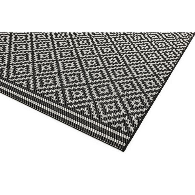 Patio PAT12 Diamond Mono Modern Geometric Durable Stain-Resistant Weatherproof Flatweave In-Outdoor Black/White Rug-Asiatic Carpets-Rug Love - The Most Loved Rug Store