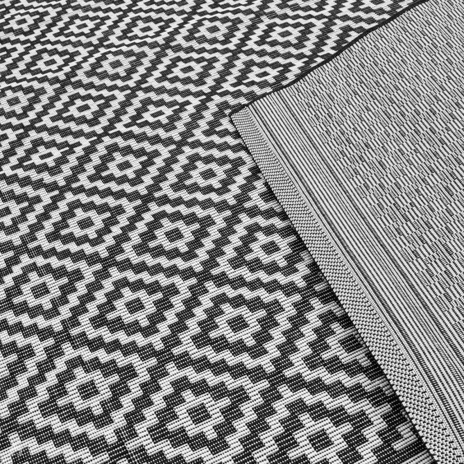 Patio PAT12 Diamond Mono Modern Geometric Durable Stain-Resistant Weatherproof Flatweave In-Outdoor Black/White Rug-Asiatic Carpets-Rug Love - The Most Loved Rug Store