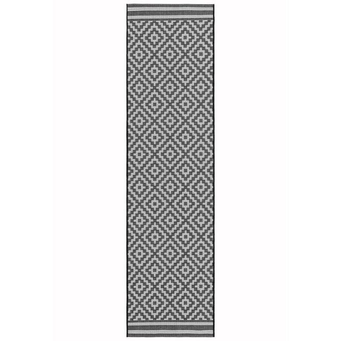 Patio PAT12 Diamond Mono Modern Geometric Durable Stain-Resistant Weatherproof Flatweave In-Outdoor Black/White Rug-Asiatic Carpets-Rug Love - The Most Loved Rug Store