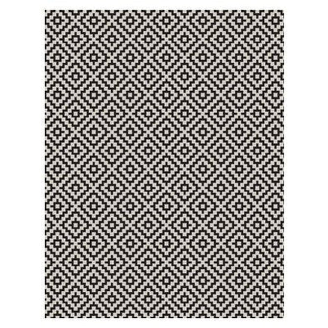 Patio PAT12 Diamond Mono Modern Geometric Durable Stain-Resistant Weatherproof Flatweave In-Outdoor Black/White Rug-Asiatic Carpets-Rug Love - The Most Loved Rug Store