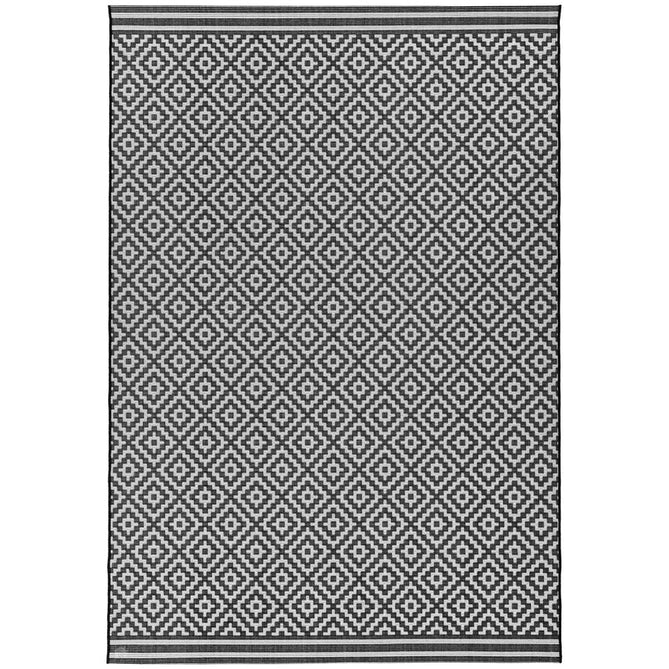Patio PAT12 Diamond Mono Modern Geometric Durable Stain-Resistant Weatherproof Flatweave In-Outdoor Black/White Rug-Asiatic Carpets-Rug Love - The Most Loved Rug Store