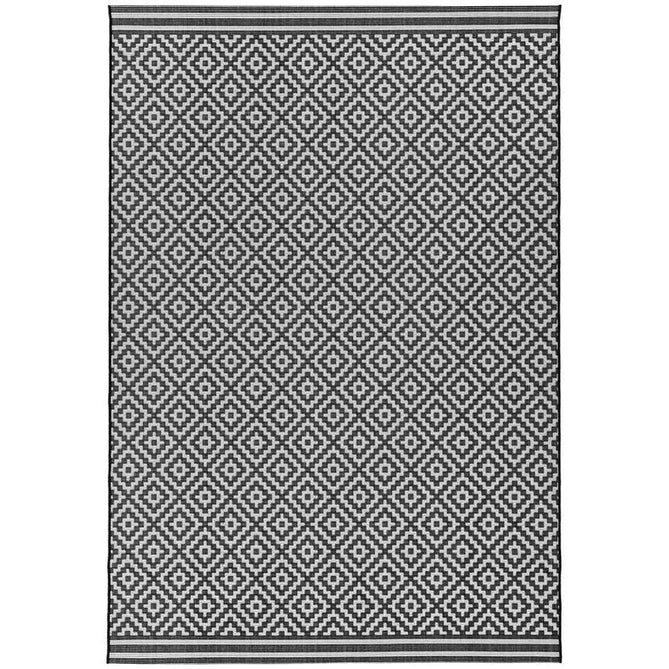 Patio PAT12 Diamond Mono Modern Geometric Durable Stain-Resistant Weatherproof Flatweave In-Outdoor Black/White Rug-Asiatic Carpets-Rug Love - The Most Loved Rug Store