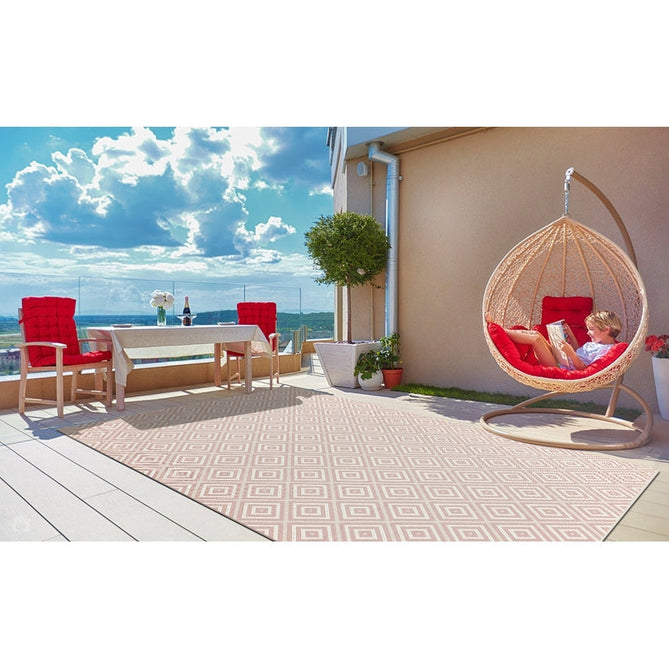 Patio PAT13 Jewel Modern Geometric Durable Stain-Resistant Weatherproof Flatweave In-Outdoor Pink Rug-Asiatic Carpets-Rug Love - The Most Loved Rug Store