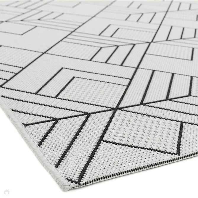 Patio PAT16 Deco Modern Geometric Durable Stain-Resistant Weatherproof Flatweave In-Outdoor Ivory/Charcoal/Grey Rug-Asiatic Carpets-Rug Love - The Most Loved Rug Store