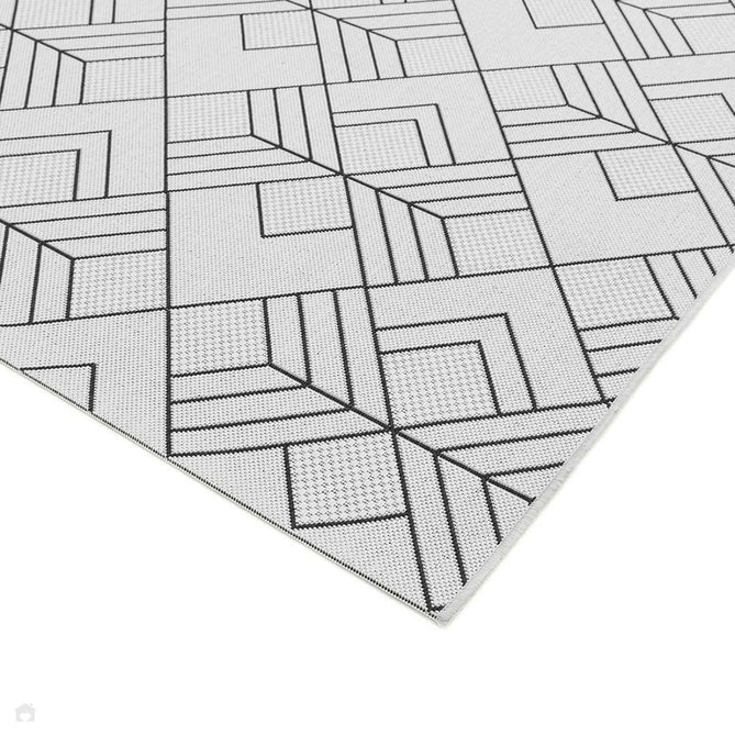 Patio PAT16 Deco Modern Geometric Durable Stain-Resistant Weatherproof Flatweave In-Outdoor Ivory/Charcoal/Grey Rug-Asiatic Carpets-Rug Love - The Most Loved Rug Store