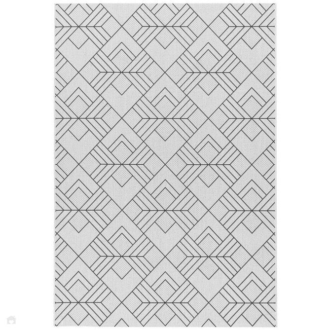 Patio PAT16 Deco Modern Geometric Durable Stain-Resistant Weatherproof Flatweave In-Outdoor Ivory/Charcoal/Grey Rug-Asiatic Carpets-Rug Love - The Most Loved Rug Store