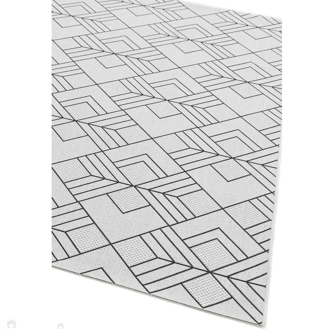 Patio PAT16 Deco Modern Geometric Durable Stain-Resistant Weatherproof Flatweave In-Outdoor Ivory/Charcoal/Grey Rug-Asiatic Carpets-Rug Love - The Most Loved Rug Store