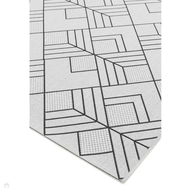 Patio PAT16 Deco Modern Geometric Durable Stain-Resistant Weatherproof Flatweave In-Outdoor Ivory/Charcoal/Grey Rug-Asiatic Carpets-Rug Love - The Most Loved Rug Store