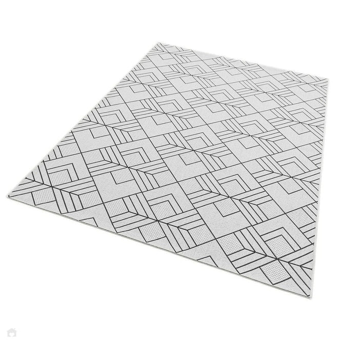 Patio PAT16 Deco Modern Geometric Durable Stain-Resistant Weatherproof Flatweave In-Outdoor Ivory/Charcoal/Grey Rug-Asiatic Carpets-Rug Love - The Most Loved Rug Store