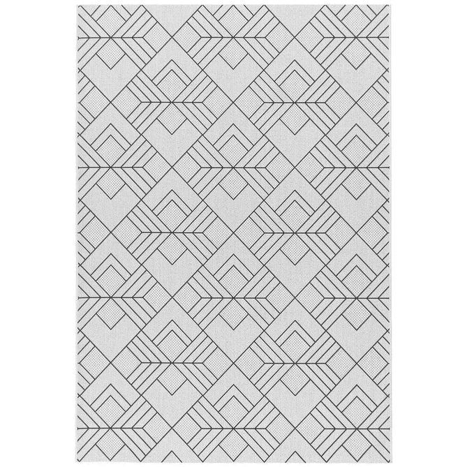Patio PAT16 Deco Modern Geometric Durable Stain-Resistant Weatherproof Flatweave In-Outdoor Ivory/Charcoal/Grey Rug-Asiatic Carpets-Rug Love - The Most Loved Rug Store