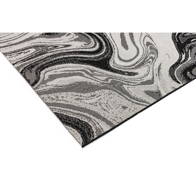Patio PAT19 Marble Modern Abstract Durable Stain-Resistant Weatherproof Flatweave In-Outdoor Black Rug-Asiatic Carpets-Rug Love - The Most Loved Rug Store