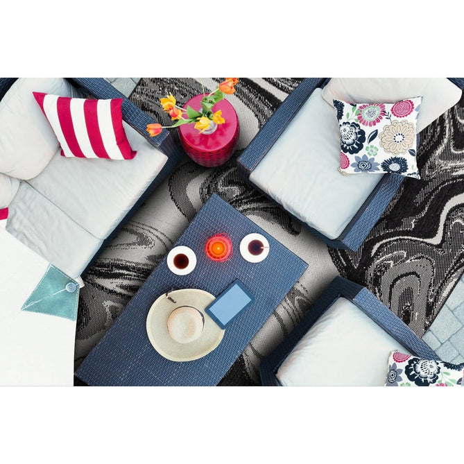 Patio PAT19 Marble Modern Abstract Durable Stain-Resistant Weatherproof Flatweave In-Outdoor Black/Grey/Ivory Rug-Asiatic Carpets-Rug Love - The Most Loved Rug Store