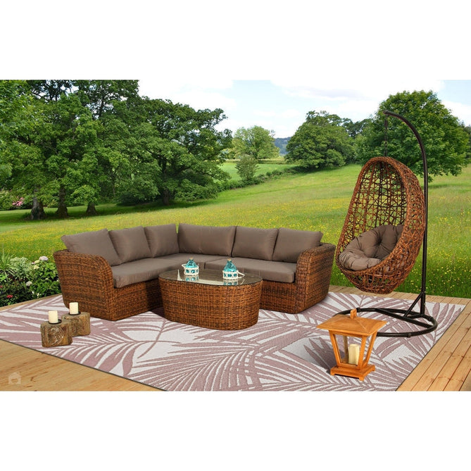 Patio PAT21 Palm Modern Floral Durable Stain-Resistant Weatherproof Flatweave In-Outdoor Pink Rug-Asiatic Carpets-Rug Love - The Most Loved Rug Store