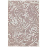 Patio PAT21 Palm Modern Floral Durable Stain-Resistant Weatherproof Flatweave In-Outdoor Pink Rug