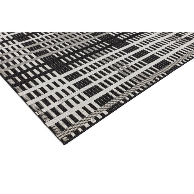Patio PAT22 Grid Modern Geometric Durable Stain-Resistant Weatherproof Flatweave In-Outdoor Black Rug-Asiatic Carpets-Rug Love - The Most Loved Rug Store