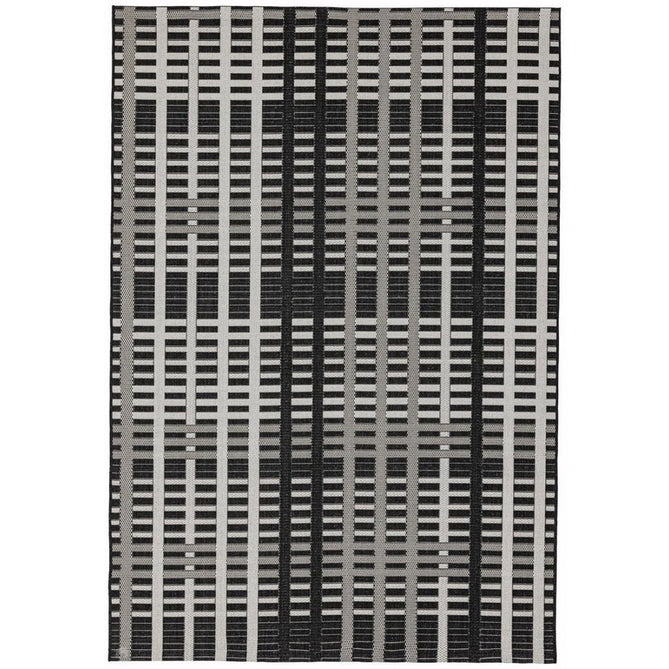 Patio PAT22 Grid Modern Geometric Durable Stain-Resistant Weatherproof Flatweave In-Outdoor Black Rug-Asiatic Carpets-Rug Love - The Most Loved Rug Store
