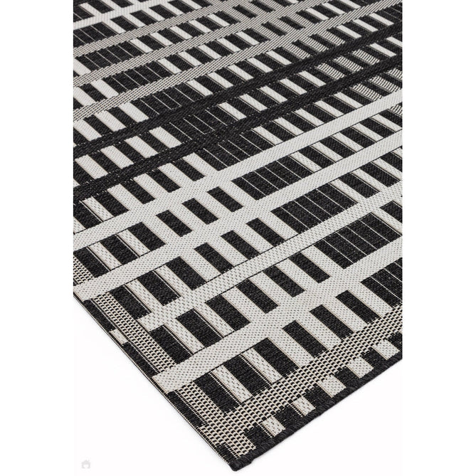 Patio PAT22 Grid Modern Geometric Durable Stain-Resistant Weatherproof Flatweave In-Outdoor Black Rug-Asiatic Carpets-Rug Love - The Most Loved Rug Store