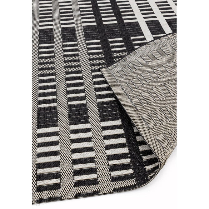 Patio PAT22 Grid Modern Geometric Durable Stain-Resistant Weatherproof Flatweave In-Outdoor Black Rug-Asiatic Carpets-Rug Love - The Most Loved Rug Store