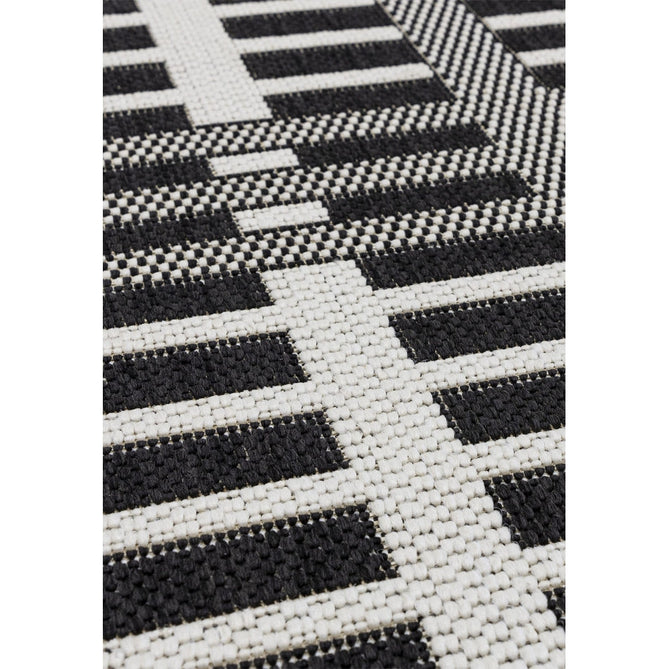 Patio PAT22 Grid Modern Geometric Durable Stain-Resistant Weatherproof Flatweave In-Outdoor Black Rug-Asiatic Carpets-Rug Love - The Most Loved Rug Store