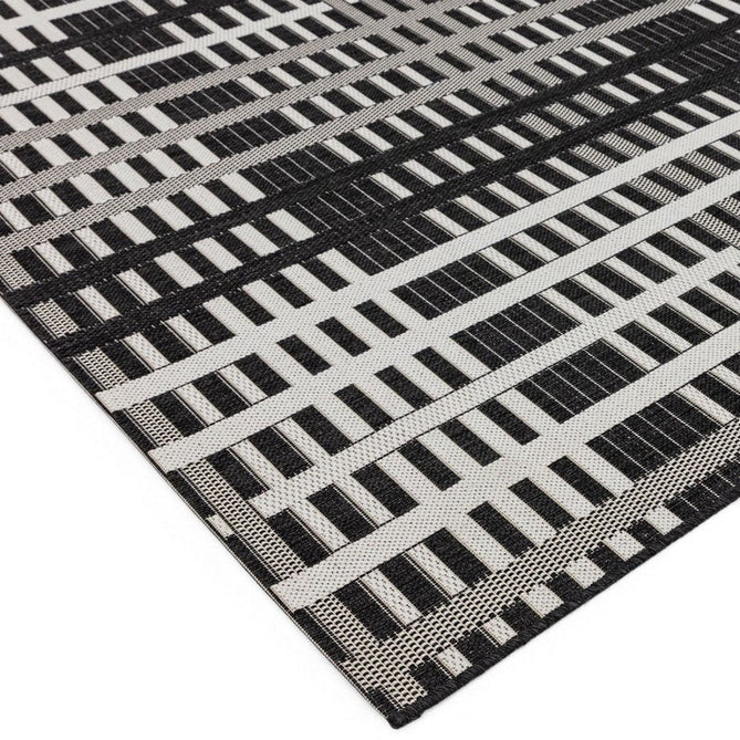 Patio PAT22 Grid Modern Geometric Durable Stain-Resistant Weatherproof Flatweave In-Outdoor Black Rug-Asiatic Carpets-Rug Love - The Most Loved Rug Store