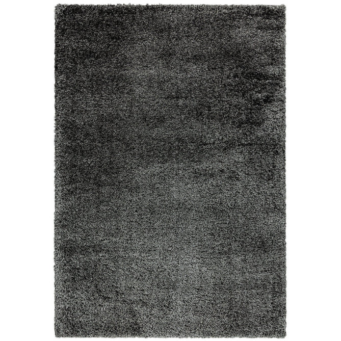 Payton Soft Shimmer Silky Polyester Plain Shaggy Charcoal Grey Rug-Asiatic Carpets-Rug Love - The Most Loved Rug Store