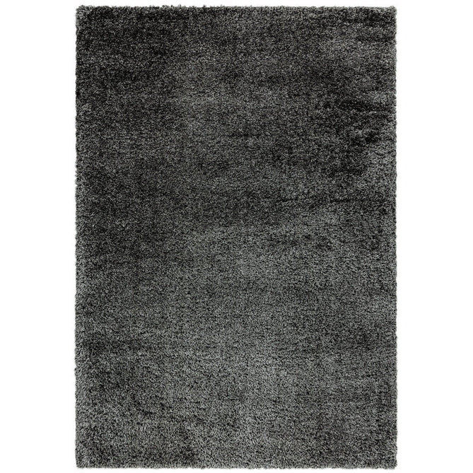 Payton Soft Shimmer Silky Polyester Plain Shaggy Charcoal Grey Rug-Asiatic Carpets-Rug Love - The Most Loved Rug Store
