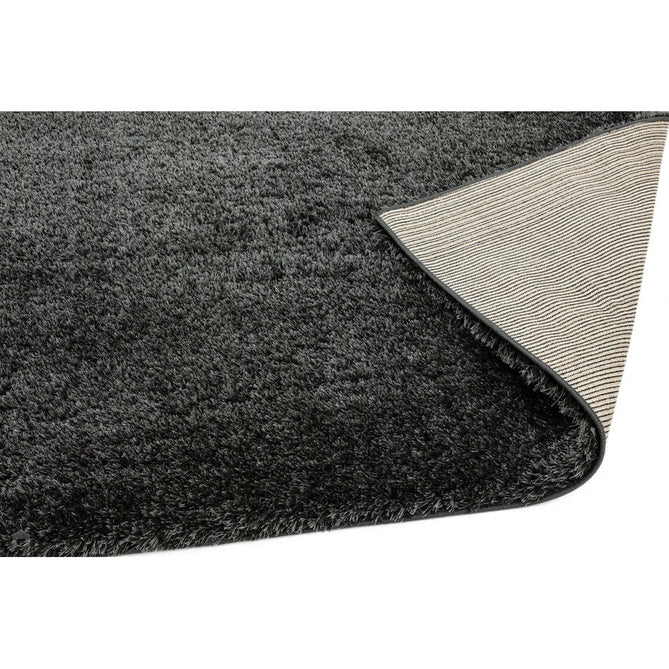 Payton Soft Shimmer Silky Polyester Plain Shaggy Charcoal Grey Rug-Asiatic Carpets-Rug Love - The Most Loved Rug Store