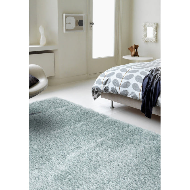 Payton Soft Shimmer Silky Polyester Plain Shaggy Duck Egg Rug-Asiatic Carpets-Rug Love - The Most Loved Rug Store