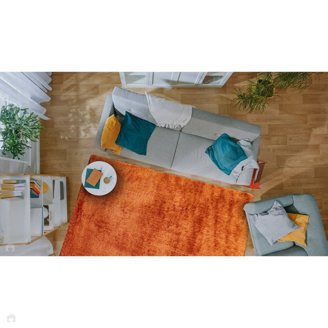 Payton Soft Shimmer Silky Polyester Plain Shaggy Orange Rug-Asiatic Carpets-Rug Love - The Most Loved Rug Store