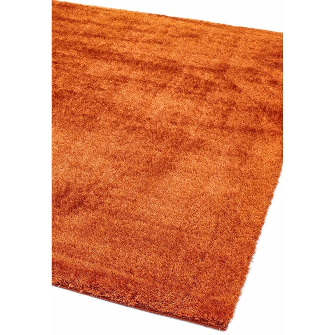 Payton Soft Shimmer Silky Polyester Plain Shaggy Orange Rug-Asiatic Carpets-Rug Love - The Most Loved Rug Store
