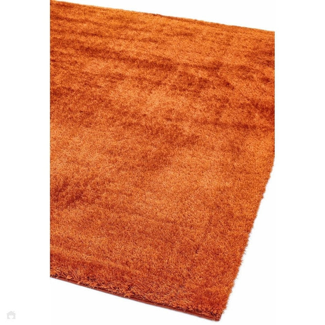Payton Soft Shimmer Silky Polyester Plain Shaggy Orange Rug-Asiatic Carpets-Rug Love - The Most Loved Rug Store